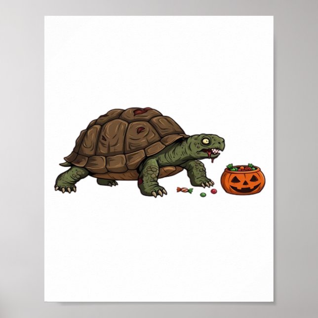 Affiche Zombie Turtle Candy Crawl - Halloween lent et effr (Devant)