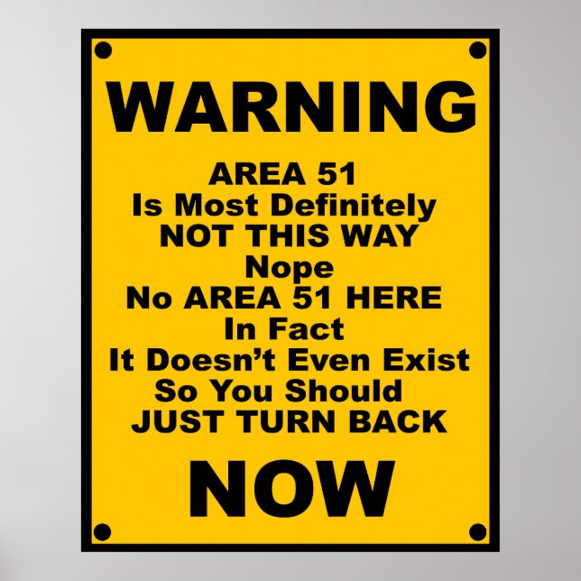 Affiche Zone 51 ~ Avertissement à l'usure (Devant)