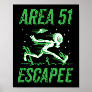 Affiche Zone 51 Échapper Costume d'Halloween Alien vert