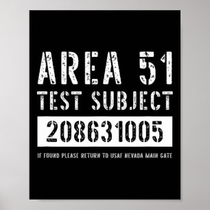 Affiche Zone 51 Objet de l'essai 1005 Enlèvement d'Aliens