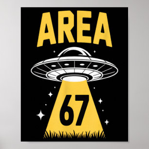 Affiche Zone 67 Drôle de vaisseau spatial Ovni 6 7 Thème A