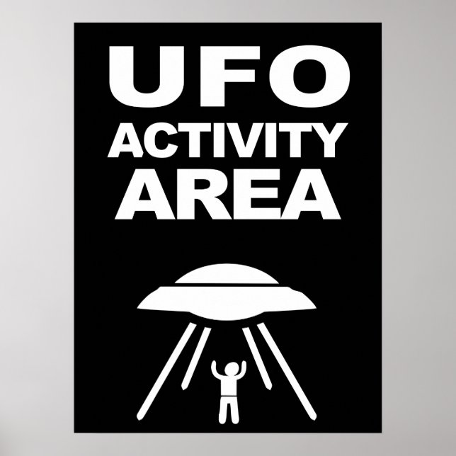 Affiche zone d'activité UFO, conception geek (Devant)