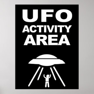 Affiche zone d'activité UFO, conception geek