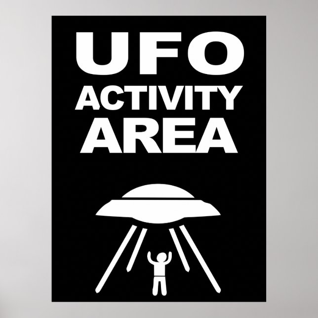 Affiche zone d'activité UFO, conception geek (Devant)