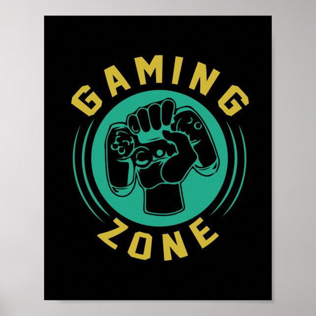 Affiche Zone de jeu cadeau Gamer (Devant)