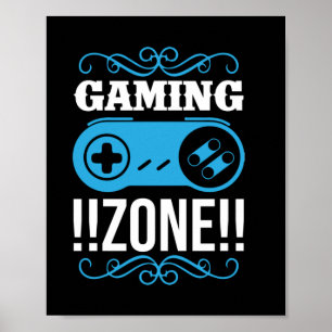 Affiche Zone de jeu cadeau Gamer