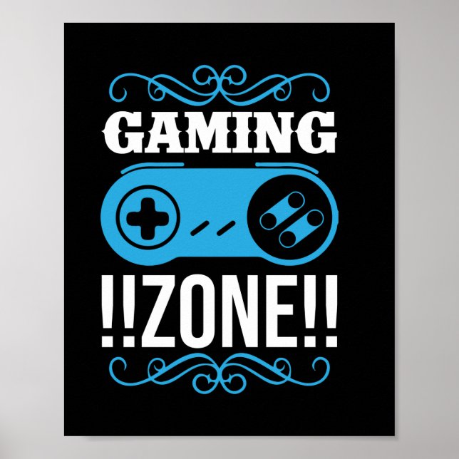 Affiche Zone de jeu cadeau Gamer (Devant)