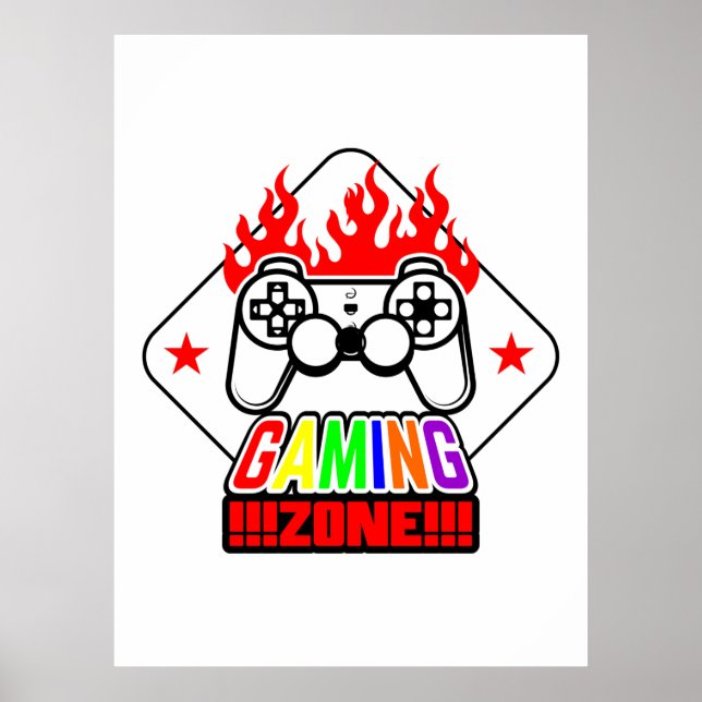 Affiche Zone de jeu cadeau Gamer (Devant)