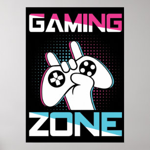 Affiche Zone de jeu, Mancave - Drôle Vidéo Gamer, Jeu