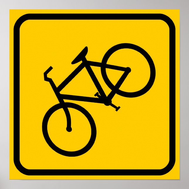 Affiche Zone de passage de vélo (Devant)