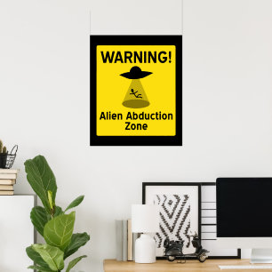 Affiche Zone d'enlèvement par des extraterrestres