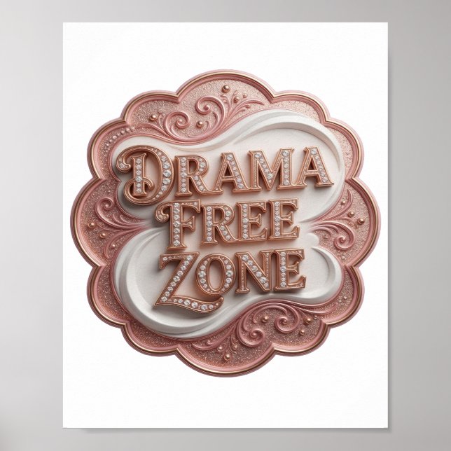 Affiche Zone dorée vibrante sans DRAME (Devant)