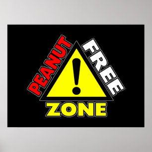 Affiche Zone sans arachide (allergie aux arachides)