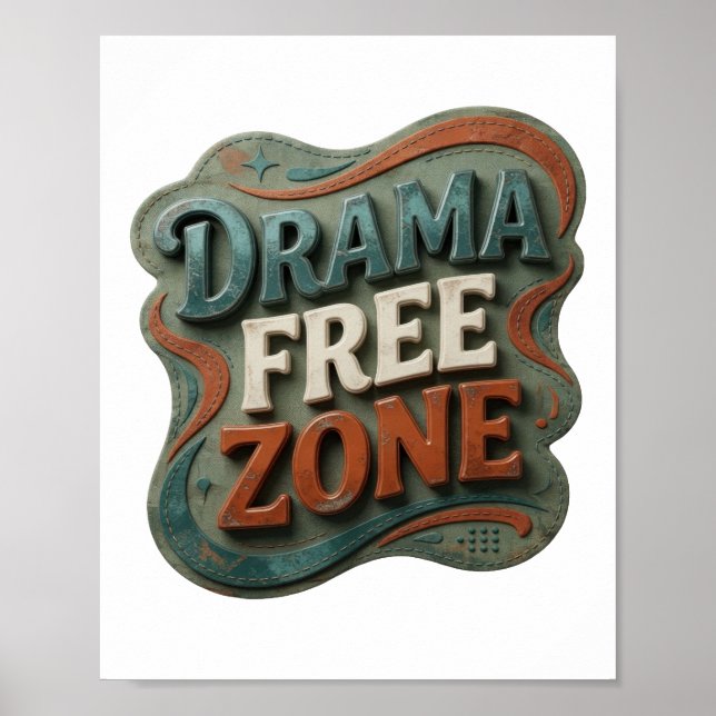 Affiche Zone sans drame bleu WITTY (Devant)