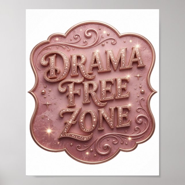 Affiche Zone sans drame en or élégant (Devant)
