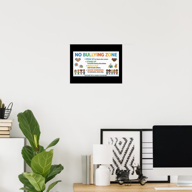 Affiche Zone sans harcèlement (Bureau à domicile)