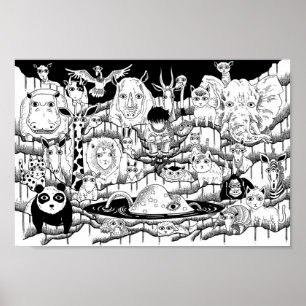Affiche Zoo au milieu de la nuit.