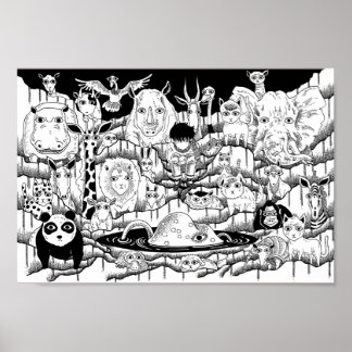 Affiche Zoo au milieu de la nuit.