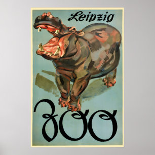 Affiche Zoo Leipzig Saxe, Allemagne Hippopotame Vi