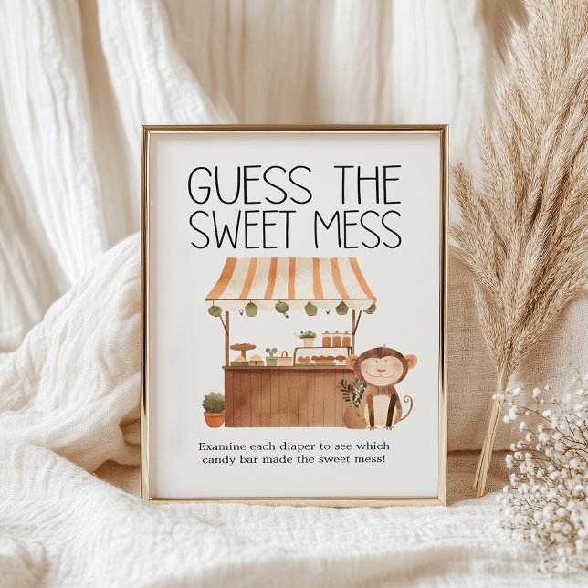Affiche Zoo Safari Animaux Baby shower Guess Sweet Mess (Créateur téléchargé)
