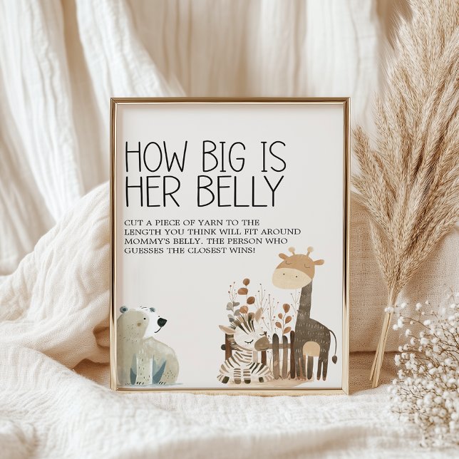 Affiche Zoo Safari Nursery Animaux Baby shower Jeu (Créateur téléchargé)