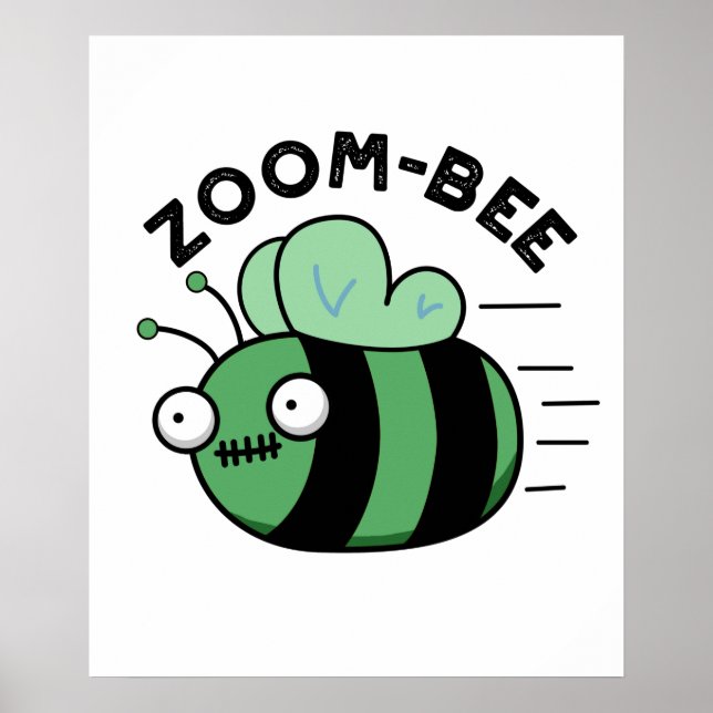 Affiche Zoom-bee Funny Halloween Zombie Bee Pun (Devant)
