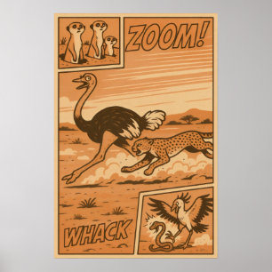 Affiche Zoom et Whack - African Savanna Action Comics