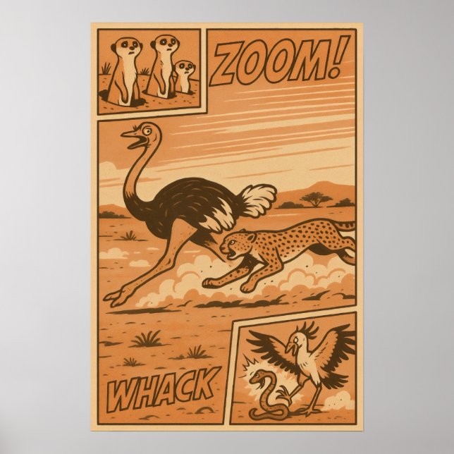 Affiche Zoom et Whack - African Savanna Action Comics (Devant)