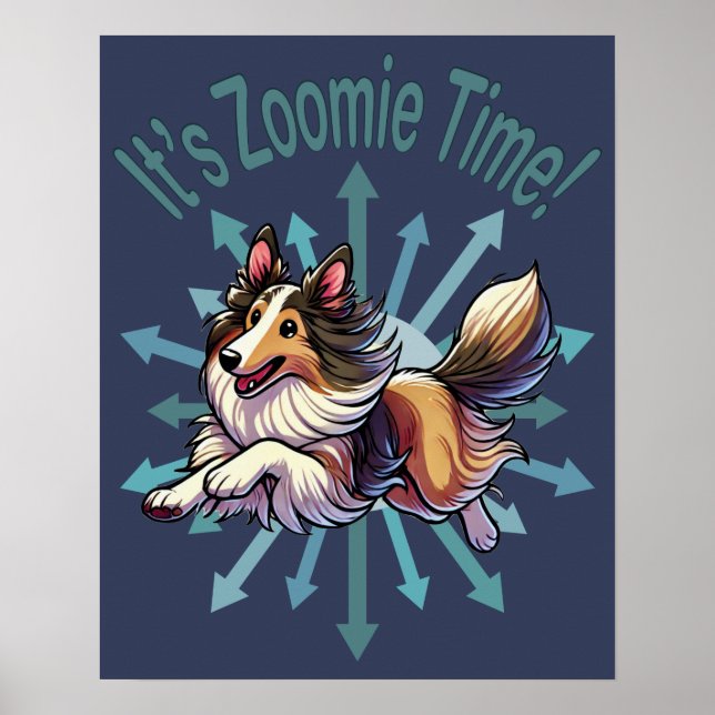 Affiche Zoomie Time Collie (Devant)