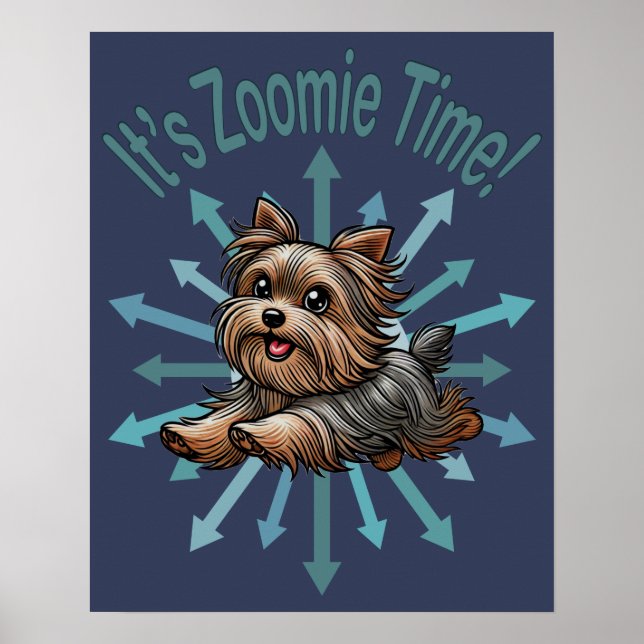 Affiche Zoomie Time Yorkshire Terrier (Devant)