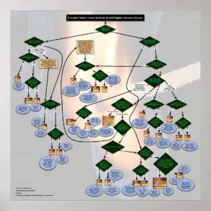 Affiche Zork-themed English Pronoun Flowchart