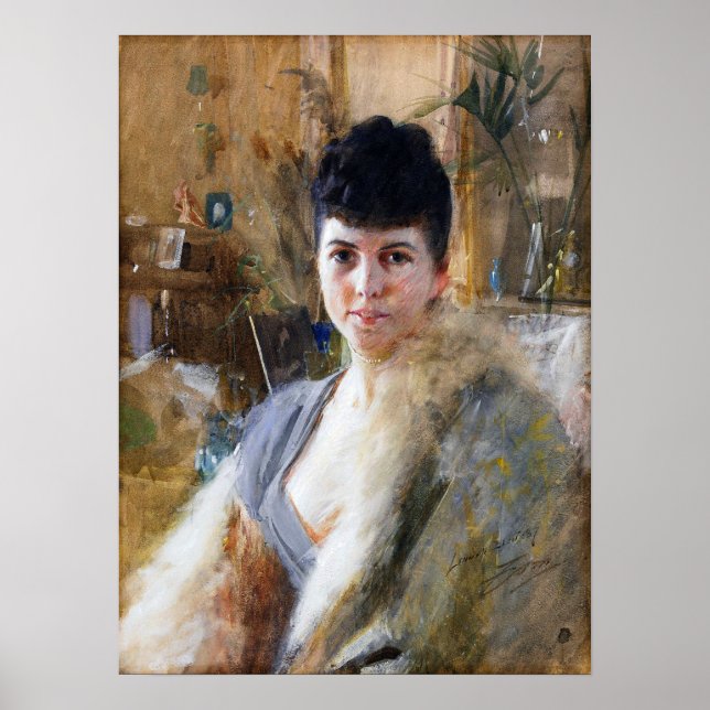 Affiche Zorn - Lady With Fur Cape 1887 (Devant)