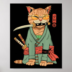 Affiche Zoro Chat Warrior