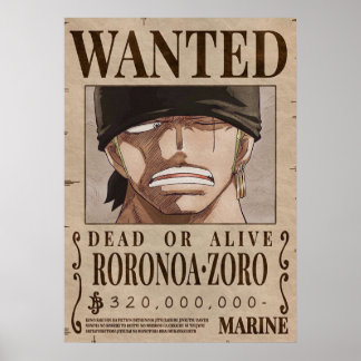 Affiche Zoro Recherché une pièce