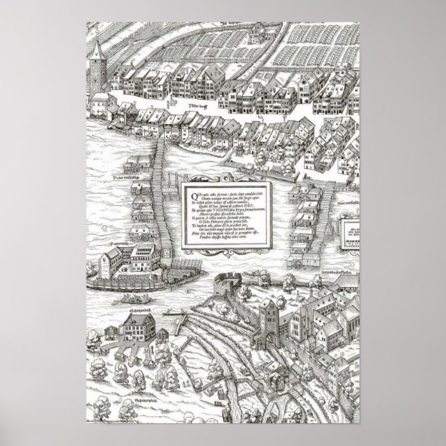 Affiche Zürich - 1576 Josua Murer, 1576 (Devant)