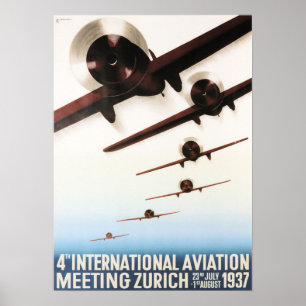 Affiche ZURICH INT. AVIATION RENCONTRER l'affiche de l'avi