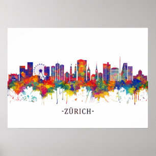 Affiche Zurich Suisse Skyline