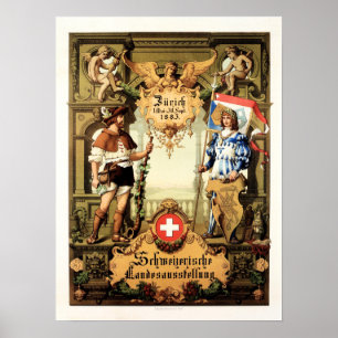 Affiche ZURICH SWITZERLAND Swiss National Tourism Expo