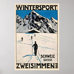 Affiche Zweisimmen Oberland bernois Gstaad Suisse