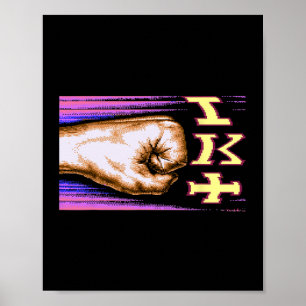 Affiche Zx Spectrum C64 Karaté 8 bits Rétro