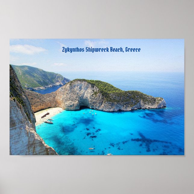 Affiche Zykynthos Shipwreck Beach, Grèce (Devant)
