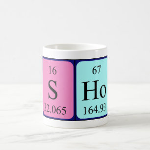 Afficher la tasse de nom de table périodique
