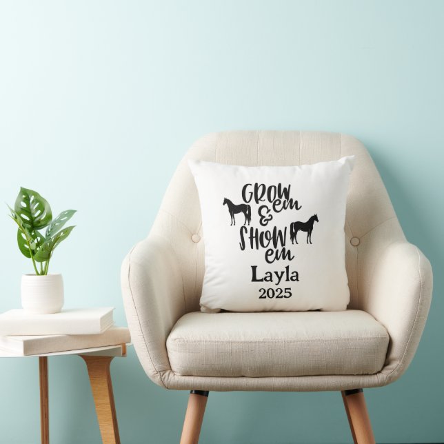 Afficher le Coussin de nom personnalisé du cheval (Chaise)