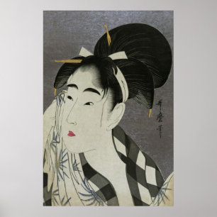 Affiches 汗 を 拭 女, 歌 麿 femme Wiping Sweat, Utamaro