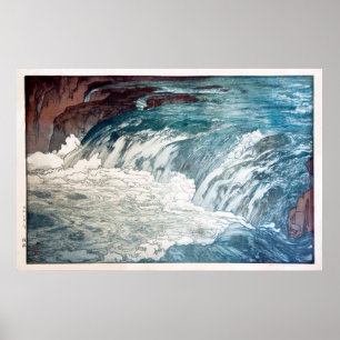 Affiches 渓 流, Rapids, Hiroshi Yoshida, Coupe du bois