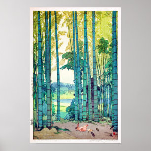 Affiches 竹 林, Bambou, Hiroshi Yoshida, Bois