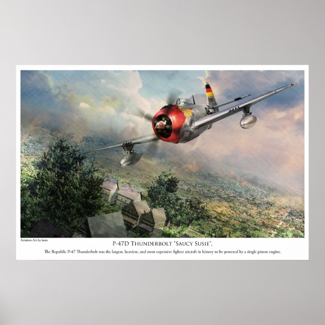 AFFICHES 航 空 芸 術 ポ タ"P-47Dの"SU" (Devant)
