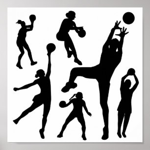 Affiches 10097-netball-silhouette-vector SPORT NET BALL PE