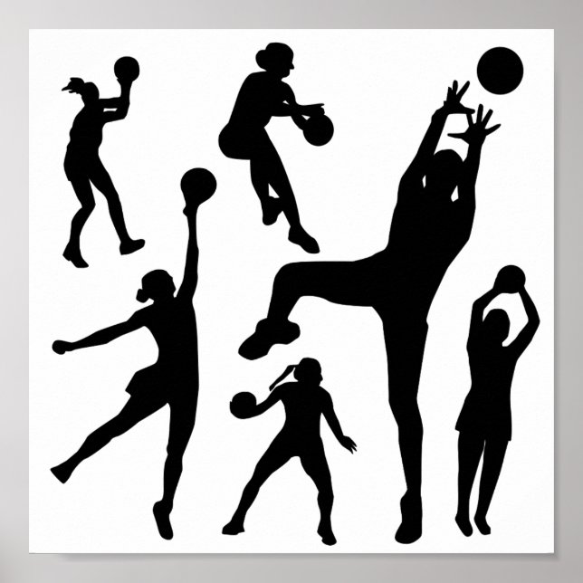 Affiches 10097-netball-silhouette-vector SPORT NET BALL PE (Devant)