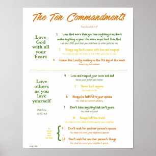 Affiches 10 Commandements pour enfants—Tons de la Terre